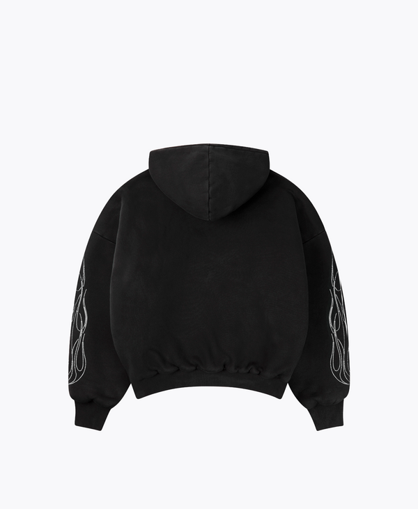 Crystal Flame Hoodie | Vintage Black