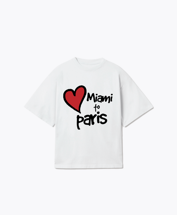 Miami to Paris T-Shirt | Pure White