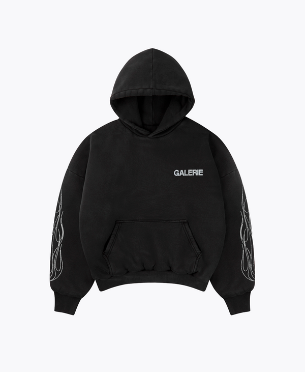 Crystal Flame Hoodie | Vintage Black
