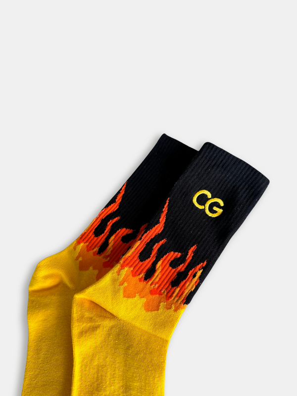 CG Flame Socks | Black/Yellow