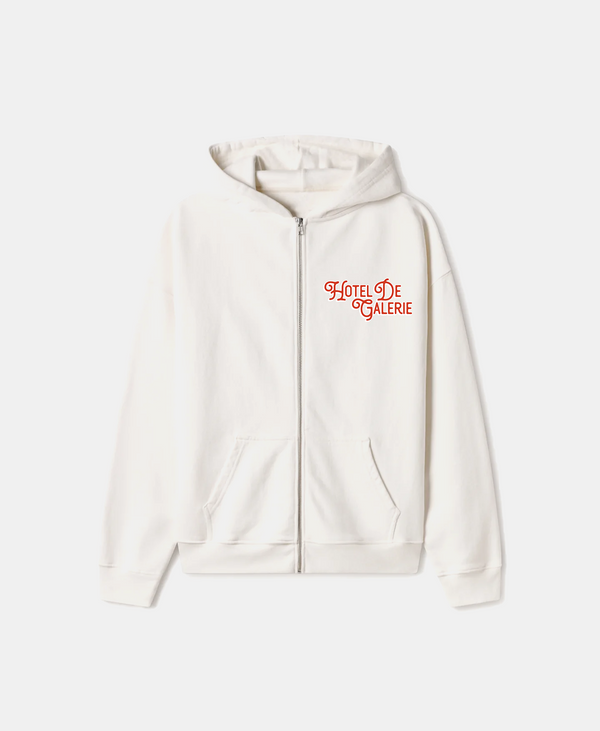 Hotel De Galerie Zip Hoodie | Bone White